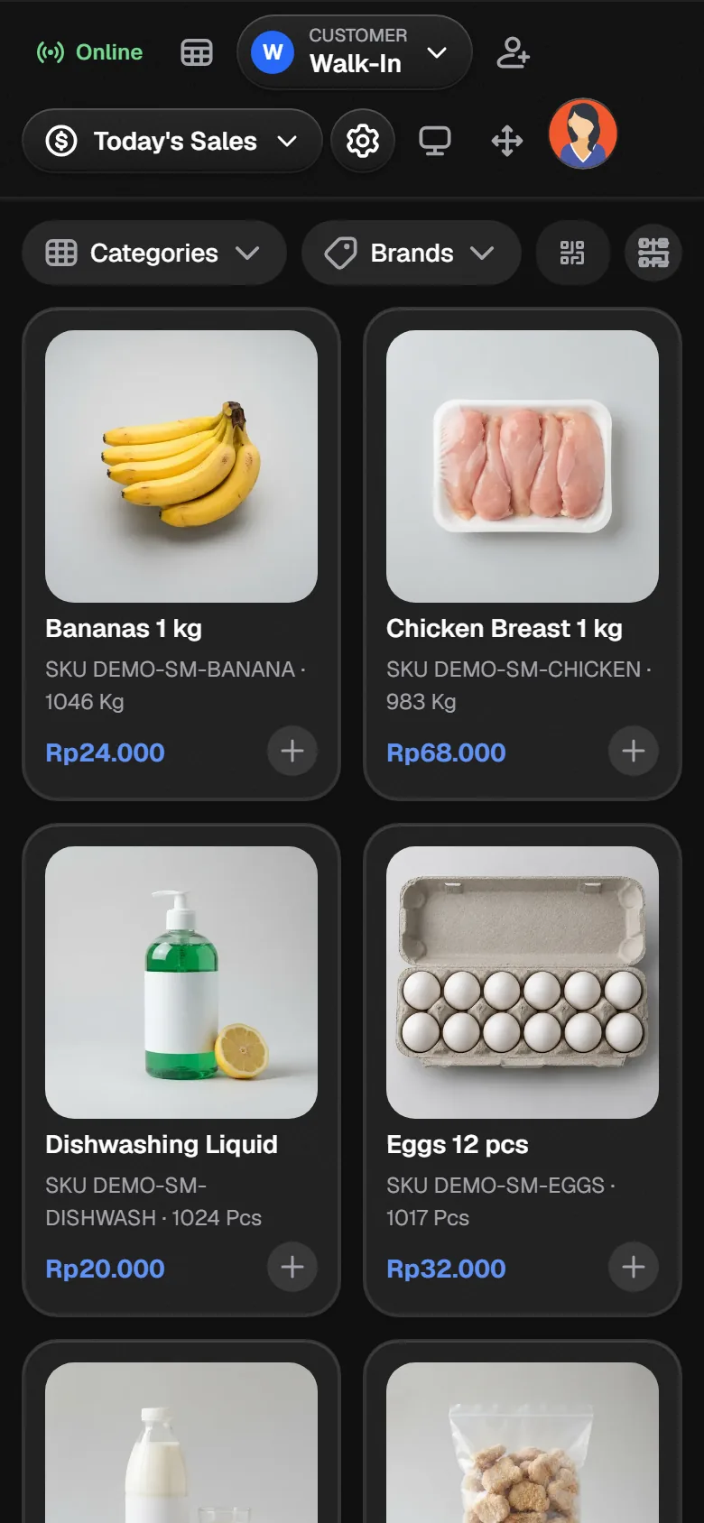 Layar kasir Bakasir di ponsel Android