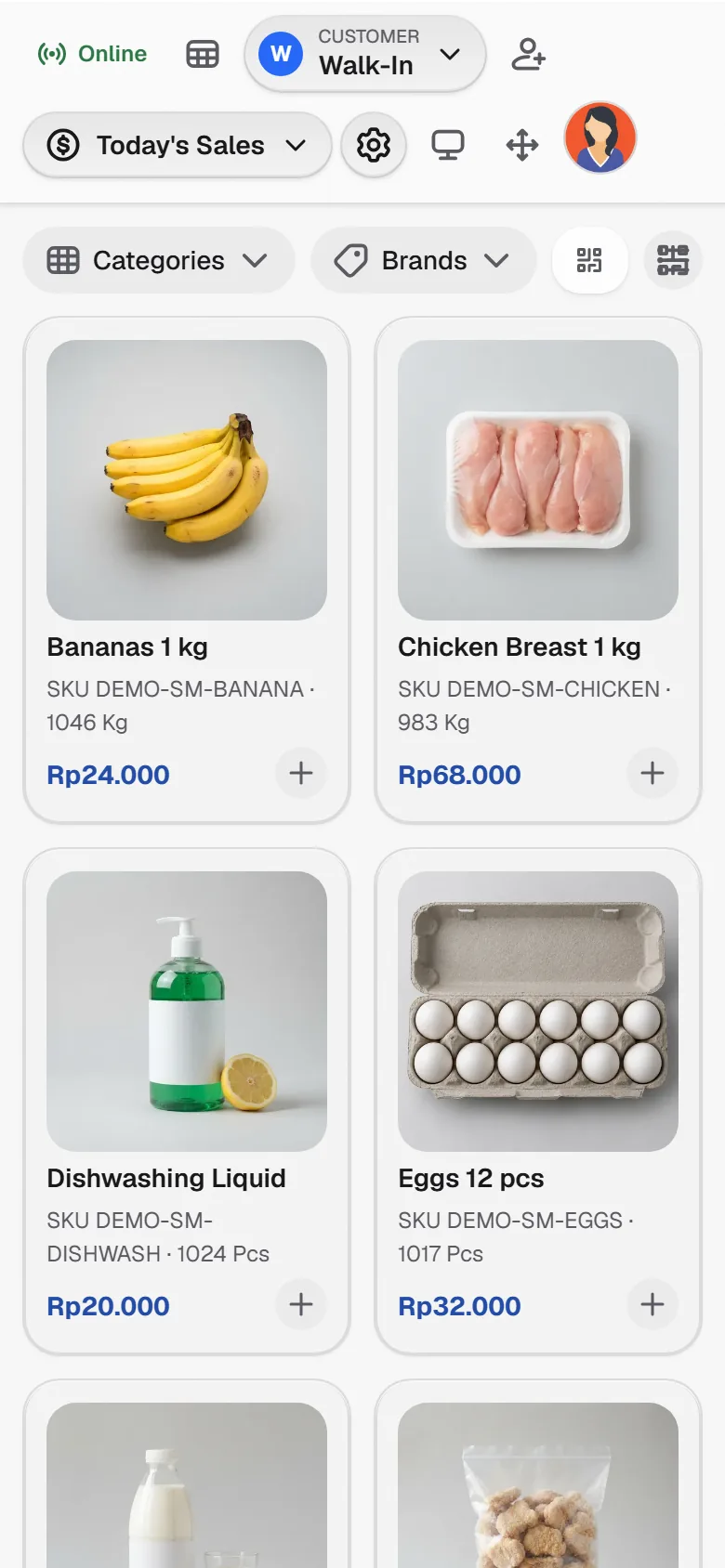 Layar kasir Bakasir di ponsel Android